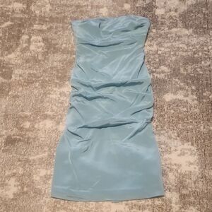 Nicole Miller Soft Blue Strapless Dress